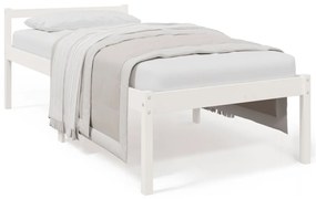 vidaXL Κρεβάτι Ηλικιωμένων Λευκό 75x190 εκ Μασίφ Πεύκο Small Single