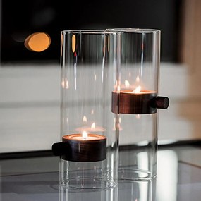 Βάση Ρεσώ Lift 129014 Φ7cm Clear-Walnut Philippi Wood, Glass