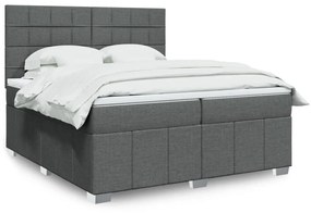 ΚΡΕΒΑΤΙ BOXSPRING ΜΕ ΣΤΡΩΜΑ ΣΚΟΥΡΟ ΓΚΡΙ 200X200 ΕΚ. ΥΦΑΣΜΑΤΙΝΟ 3291776