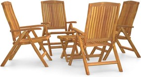vidaXL Σαλόνι Κήπου Σετ 5 Τεμαχίων από Μασίφ Ξύλο Teak