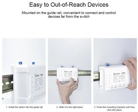 SONOFF Smart Διακόπτης 4CH PRO R3, 4 θέσεων, 40A, RF control, λευκός