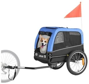 VEVOR Dog Bike Trailer, Supports up to 30 kg, Pet Cart Bicycle Carrier for Small &amp; Medium Dogs, Easy Folding Frame with Quick Release Wheel, Universal Bicycle Coupler, Reflector, Flag, Internal Leash