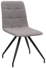 Καρέκλα τραπεζαρίας Bianca Megapap ανοιχτό μπεζ ύφασμα - μεταλλικό μαύρο πόδι 43x56x84εκ.