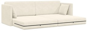 vidaXL Καναπές Κρεβάτι 2 σε 1 Κρεμ 213x144x60 cm Βελούδιο