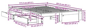 Σκελετός Κρεβ. Χωρίς Στρώμα Καφέ Κεριού 150x200 εκ Μασίφ Πεύκο - Καφέ