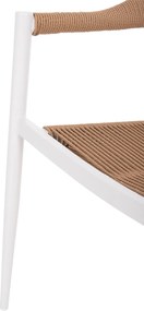 ΠΟΛΥΘΡΟΝΑ ΑΛΟΥΜΙΝΙΟΥ GRET HM5854.01 ΛΕΥΚΗ PE RATTAN ΜΠΕΖ 56x55,5x78Υεκ.