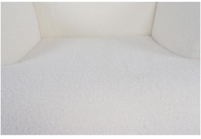 Πολυθρόνα ArteLibre MARION Λευκό Ύφασμα Μπουκλέ/Ξύλο 73x69x96cm