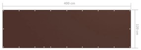vidaXL Διαχωριστικό Βεράντας Καφέ 120 x 400 εκ. Ύφασμα Oxford