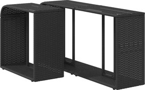 vidaXL Ράφια Αποθήκευσης 2 τεμ. Μαύρο από Συνθετικό Ρατάν