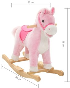 Κουνιστό Παιχνίδι Άλογο Ροζ 65 x 32 x 58 εκ. Λούτρινο - Ροζ