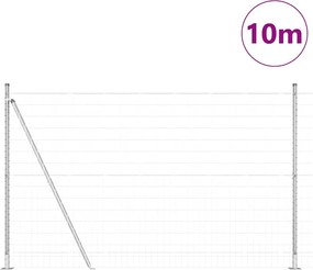 vidaXL Τεντώτο με στήριγμα Ασημί 1,4 x 10 m Ατσάλι
