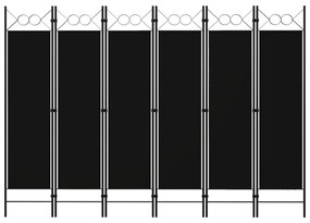 Διαχωριστικό Δωματίου με 6 Πάνελ Μαύρο 240 x 180 εκ. - Μαύρο