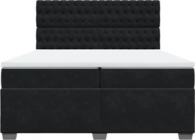 vidaXL Κρεβάτι Boxspring με Στρώμα Μαύρο 200x200 εκ. Βελούδινο
