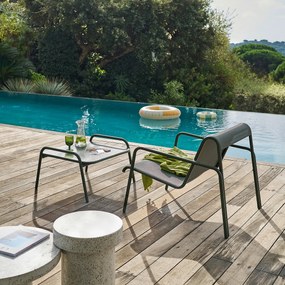 Χαμηλό τραπεζάκι με υποπόδιο από αλουμίνιο, Lysa