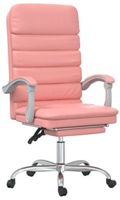 vidaXL Πολυθρόνα Γραφείου Μασάζ Ανακλινόμενη Ροζ από Συνθετικό Δέρμα