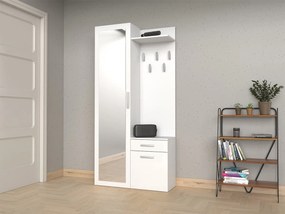 Σετ διαδρόμου Mandeville 110, 180x100x35cm, 38 kg, Καθρέφτης, Άσπρο, Πλαστικοποιημένη μοριοσανίδα, Τοίχου, Εντοιχισμένη | Epipla1.gr