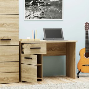 Γραφείο Solo 110 Sonoma με Wenge και MDF Καμπυλωτό τελείωμα στις πόρτες 110x60x76εκ