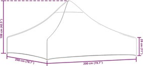vidaXL Κάλυμμα Τέντας Εκδηλώσεων Ανθρακί 2 x 2 μ. 270 γρ/μ²