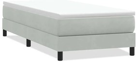 vidaXL Box Spring κρεβάτι χωρίς στρώμα ανοιχτό γκρι 80x220cm Βελούδινο