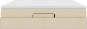 vidaXL Οθωμανικό κρεβάτι με στρώμα Cream 180x200cm ύφασμα