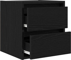 vidaXL Κομοδίνο Επιτοίχιο Μαύρη βελανιδιά 38x34x40 εκ.
