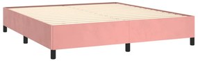 vidaXL Κρεβάτι Boxspring με Στρώμα Ροζ 180x200 εκ. Βελούδινο
