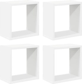 vidaXL Ράφια Κύβοι Τοίχου 4 τεμ. Λευκά 26 x 15 x 26 εκ.