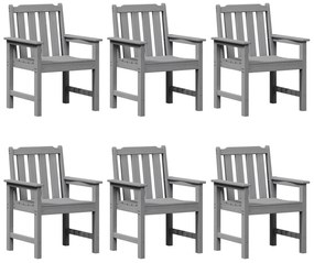 vidaXL Καρέκλες Κήπου 6 τεμ Ανοιχτό Γκρι 65.5x55.5x88 εκ. HDPE