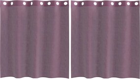 vidaXL Κουρτίνες Voile με ροδέλες 2 τεμάχια Μοβ 140x140 εκ.