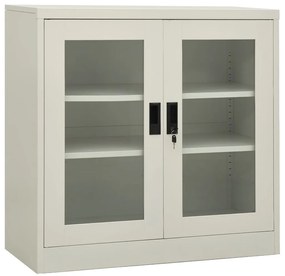 vidaXL Ντουλάπα Γραφείου 90 x 40 x 90 εκ. Ανοιχτό Γκρι Ατσάλινη