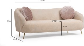 3-Seat Sofa Istiridye - Beige Beige
