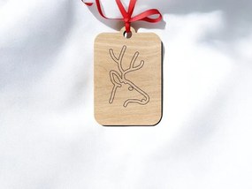 Σετ των 3 Intra απο ξύλο plywood 3mm-4mm πάχος – Χριστουγεννιάτικο στολίδι με χαραγμένο κεφάλι ελαφιού 25x25 cm INTRAVECTRY-MY545686