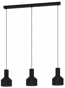 Eglo Casibare Μοντέρνο Κρεμαστό Φωτιστικό Τρίφωτο Ράγα με Ντουί E27 σε Μαύρο Χρώμα 99552