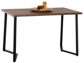 ΤΡΑΠΕΖΙ ΤΡΑΠΕΖΑΡΙΑΣ JAY HM9531 MDF ΚΑΡΥΔΙ-ΜΑΥΡA ΜΕΤΑΛΛΙΚΑ ΠΟΔΙΑ 120x70x76Υεκ.