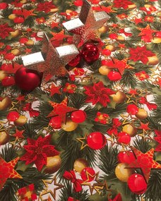 Χριστουγεννιάτικο Τραπεζομάντηλο Λονέτα Christmas Garland 2 ατόμων (85x85cm) Multi