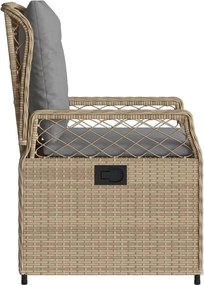 vidaXL Καρέκλες Κήπου Ανακλινόμενες 2 τεμ. Μπεζ Συνθ. Ρατάν