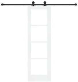 vidaXL Συρόμενη Πόρτα Λευκό 61 x 198.5 εκ. Ξύλο και μέταλλο