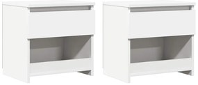 vidaXL Κομοδίνα 2 τεμ. Λευκά 40 x 30 x 39 εκ. από Επεξ. Ξύλο