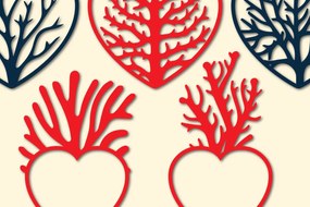 Σετ των 2 Intra απο ξύλο plywood 3mm-4mm πάχος - Cricut Valentine Heart Element Bundl Δίασταση 20x20 cm INTRAFABR-86209007