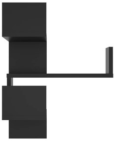 Γωνιακή Ραφιέρα Τοίχου Μαύρη 40 x 40 x 50 εκ. από Μοριοσανίδα - Μαύρο