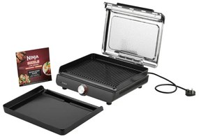 Ηλεκτρική ψησταριά Ninja GR101EU, 1450W, 28x37 cm, Γρήγορη θέρμανση, 60-260C, 2 πλάκες, Μαύρο