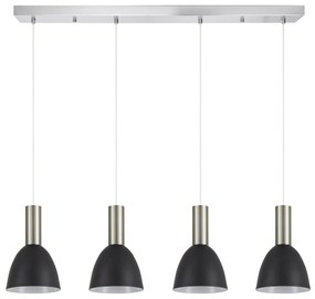 Φωτιστικό Οροφής  SE21-NM-4-4NM-MS2 ADEPT TUBE Nickel Matt Pendant Black Metal Shade+ - 51W - 100W - 77-8462