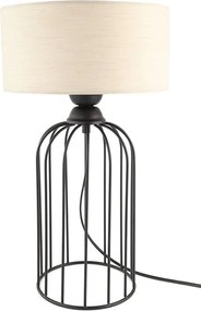 Stewehome Μαύρη Επιτραπέζια Λάμπα με Μπεζ Καπέλο 45x26 cm