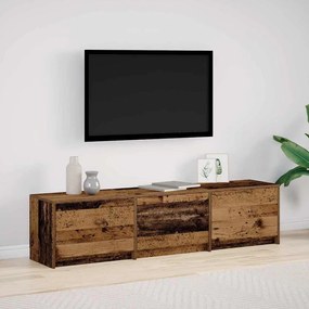 vidaXL Ντουλάπι τηλεόρασης με LED Παλιό ξύλο 162.5x34x40 εκ. Μηχανικά ξύλου