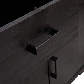 vidaXL Ντουλάπι Μαύρο 110 x 35 x 70 εκ. από Μασίφ Ξύλο Πεύκου