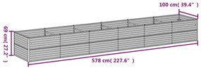 Ζαρντινιέρα 578 x 100 x 69 εκ. από Ατσάλι Σκληρυθέν στον Αέρα - Καφέ