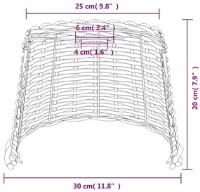 Καπέλο Φωτιστικού Λευκό Ø30x20 εκ. από Wicker - Λευκό