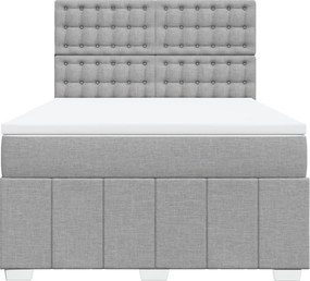 vidaXL Κρεβάτι Boxspring με Στρώμα Αν. Πράσινο 160x200εκ Υφασμάτινο