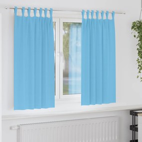 vidaXL Κουρτίνες με κουρτίνες 2 pcs Γαλάζιο Πολυεστέρας