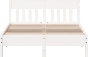 vidaXL Σκελετός Κρεβ. Χωρίς Στρώμα Λευκό 160x200 εκ Μασίφ Πεύκο
